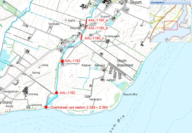 Oversigtskort, indsatser i Skyum B&aelig;k