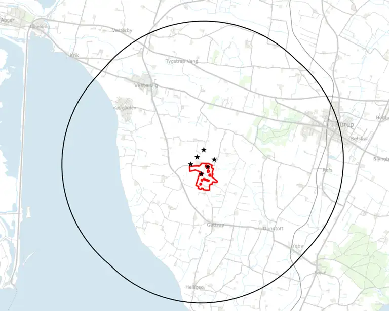 R&oslash;jk&aelig;rprojektet og afstemningsradius